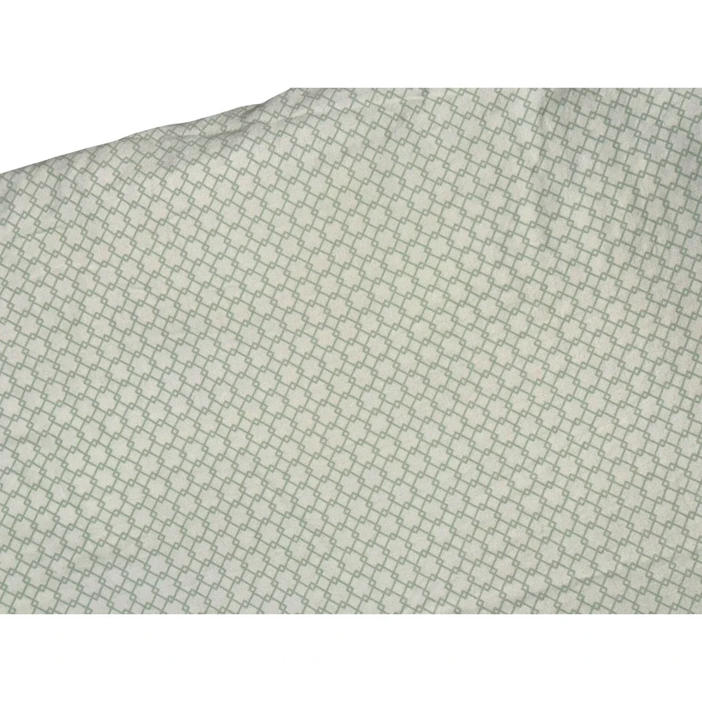 Laura Ashley Trellis Print Flat Sheet Green & White Pattern 100% Cotton King Sz